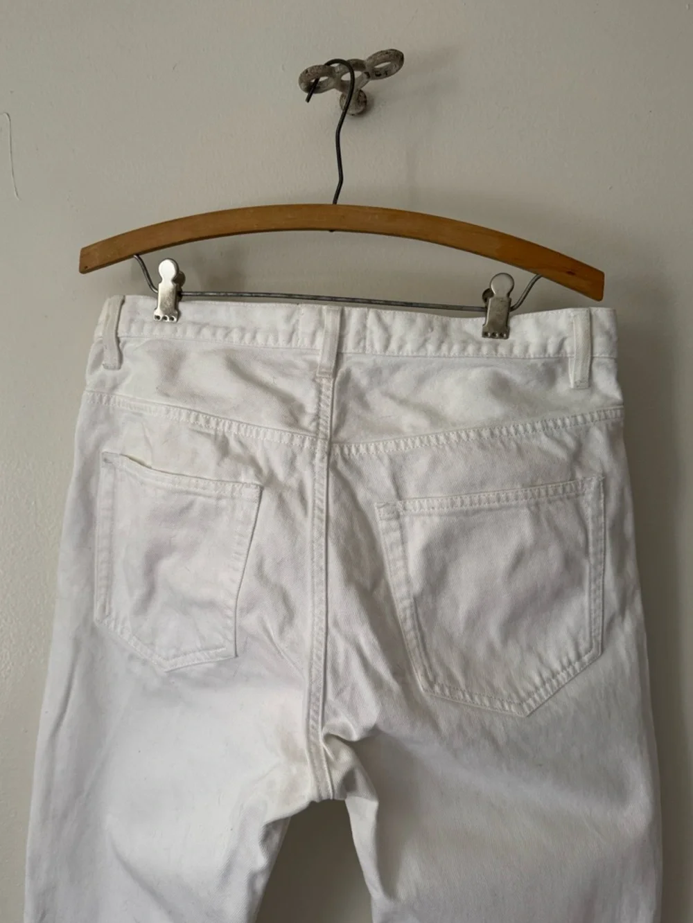 Acne Studios Town White Straight Leg  Jeans 100% Cotton 33x34